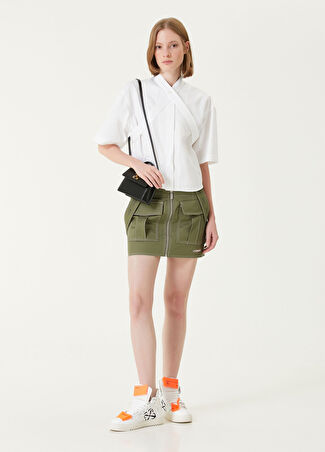 Off-white Kadın Haki Mini Kargo Etek 38 It