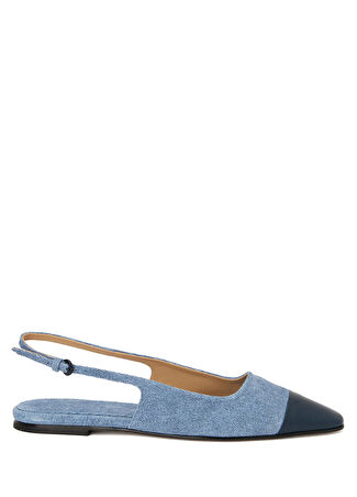 Dear Frances Kadın Tia Mavi Denim Dokulu Deri Babet 38.5