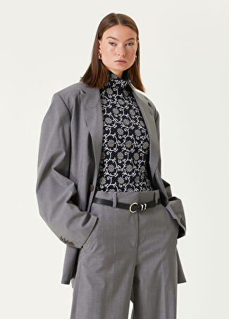 Kenzo Kadın Oversized Gri Yün Kimono Blazer 36 It