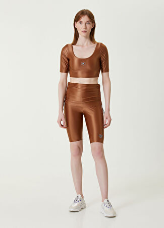 Adidas By Stella Mccartney Kadın Roll Top Kahverengi Şort Xs