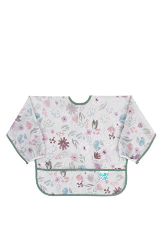 Bumkins Kız Bebek Floral Mor Uzun Kollu Mama Önlüğü -1