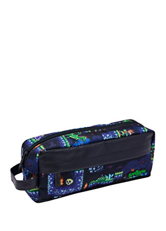 Smiggle Çocuk Essentials İki Cepli Siyah Kalem Kutusu -1