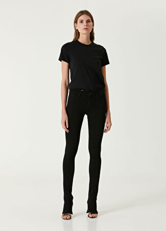 7 For All Mankind Kadın Stacked Siyah Skinny Jean Pantolon 28 It