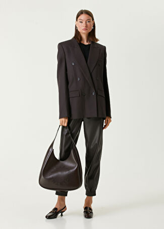 Stella Mccartney Kadın Alter Mat Koyu Kahverengi Pantolon 40 It