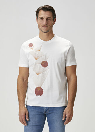 Pal Zileri Erkek Beyaz Nakış Detaylı T-Shirt 50 It