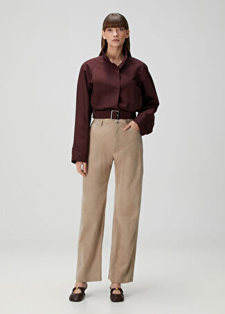 Loewe Kadın Bej Süet Pantolon 34 It