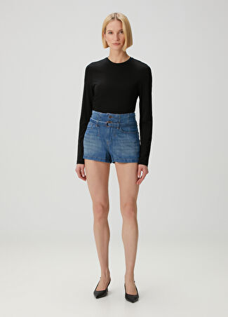 7 For All Mankind Kadın Phoenix Mavi Şort 31 It -1
