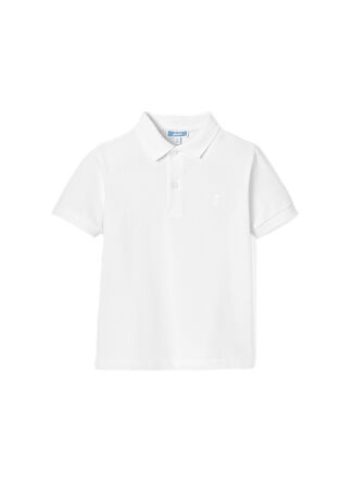 Jacadi Paris Erkek Çocuk Düz Beyaz Polo T-shirt 4 Yaş -1