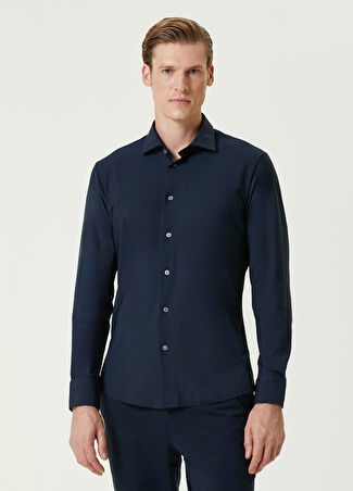 Beymen Collection Collection Erkek Slim Fit Lacivert Jersey Gömlek M