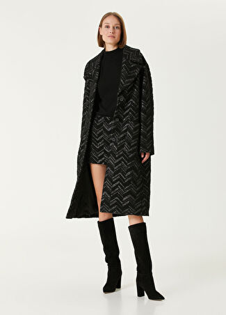 Missoni Kadın Siyah Silver Zikzak Desenli Mini Etek 44 It