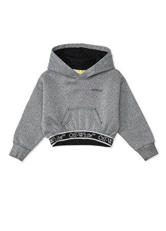 Off-white Kız Çocuk Silver Kapüşonlu Sweatshirt Siyah 4 Yaş