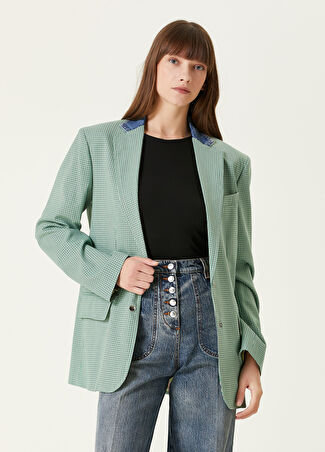 Etro Kadın Yeşil Desenli Denim Garnili Ceket 44 It