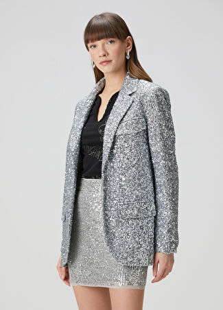 Zadig&voltaire Kadın Vivi Silver Payetli Abiye Ceket Gri 34 It
