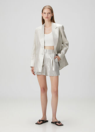 Allsaints Kadın Averie Silver Keten Şort Altın Rengi 4 Uk