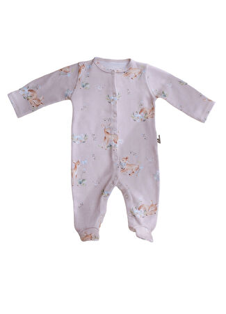 Lilou Atelier Çocuk Macey Bej Bebek Organik Pamuk Tulum 0-3 Ay -1