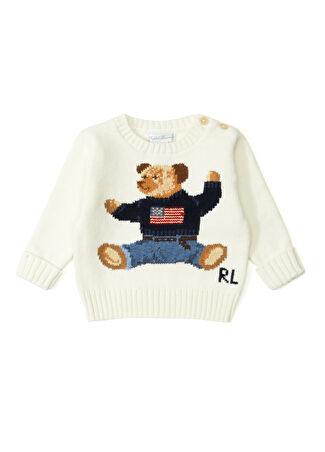 Polo Ralph Lauren Erkek Bebek Ayıcık Jakarlı Kazak 12 Ay -1