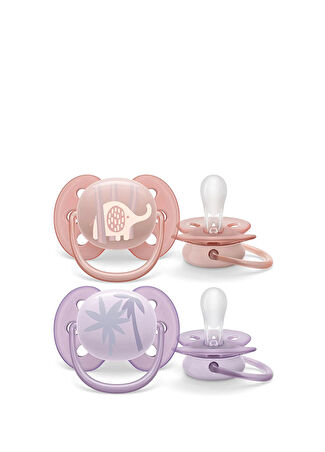 Philips Avent Kız Bebek Ultra Yumuşak 0-6 Ay 2'li Emzik -1