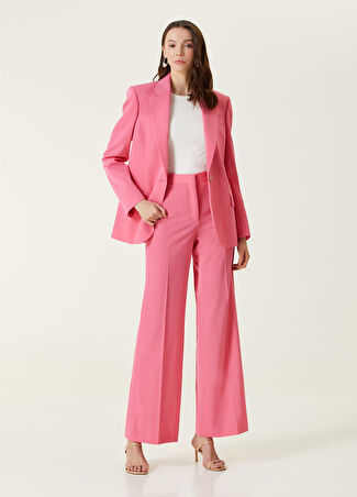 Stella Mccartney Kadın Pembe Bol Paça Yün Pantolon 38 It