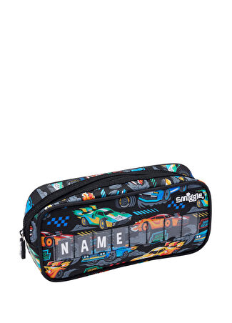 Smiggle Çocuk Curious Araba Desenli İsimli Kalem Kutusu Siyah -1