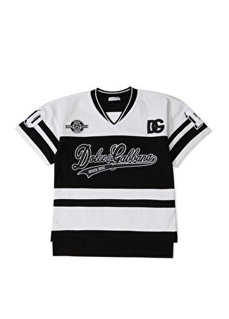 Dolce&gabbana Kız Çocuk Siyah Beyaz Logo Patch Detaylı Elbise 2 Yaş