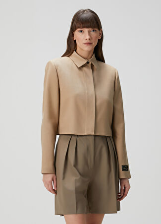 Msgm Kadın Bej Yün Kanvas Ceket 40 It - 1