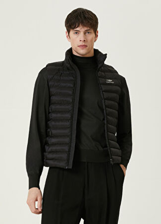 Balenciaga Erkek Siyah Logolu Puff Yelek 46 It