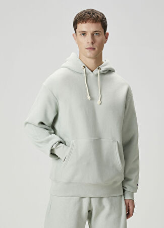 Champion Erkek Su Yeşili Kapüşonlu Sweatshirt Yeşil Xs