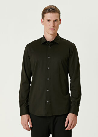 Beymen Collection Collection Erkek Slim Fit Haki Merserize Gömlek S