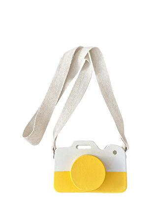 Spika&co Çocuk Sarı Ahşap Oyuncak Fotoğraf Makinesi -1