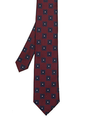 Zegna Erkek Bordo Desenli İpek Kravat