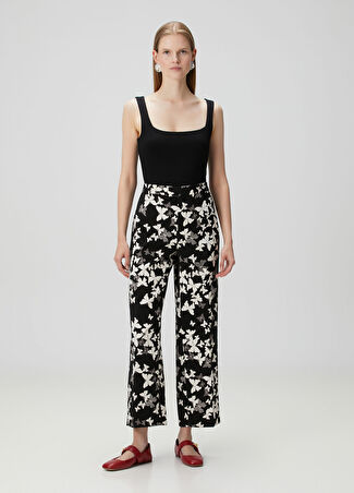 Red Valentino Kadın Siyah Kelebek Baskılı Pantolon 44 It