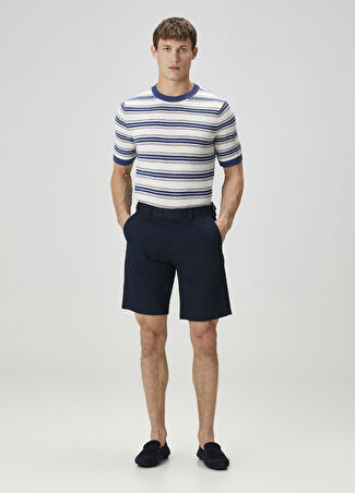 Collection Erkek Lacivert Tokalı Keten Şort 46