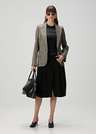 Acne Studios Kadın Siyah Pileli Midi Etek 38 Fr -1