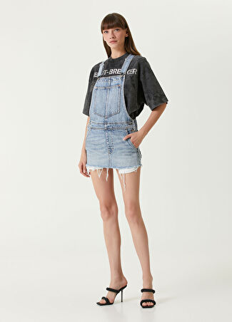 T By Alexander Wang Kadın Mavi Denim Elbise M