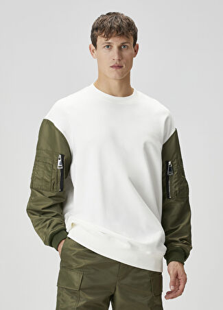 Khrisjoy Erkek Haki Beyaz Sweatshirt 01 Us
