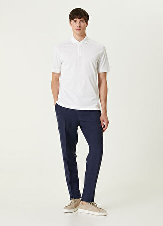 Zegna Erkek Lacivert Keten Pantolon 54 It -1