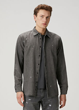 Rag&bone Erkek Finch Koyu Gri Denim Gömlek S