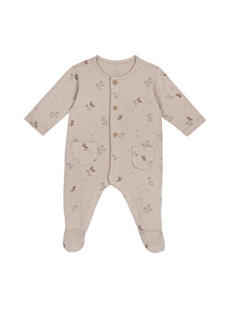 Chicco Bebek Krem Jarse Pamuklu Tulum 3 Ay -1