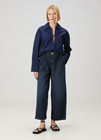 Closed Kadın Koyu Mavi Wide Leg Jean Pantolon Lacivert Xs -1