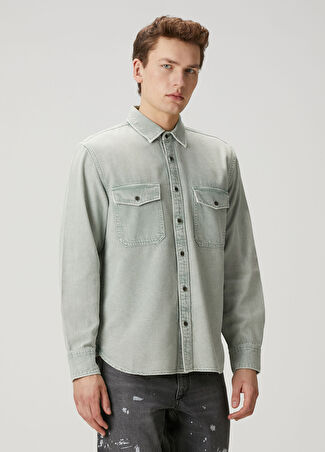 Rag&bone Erkek Relaxed Fit Mavi Denim Gömlek S