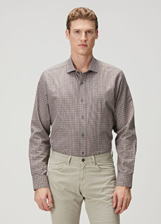 Beymen Collection Collection Erkek Custom Fit Kırmızı Ekose Desenli Gömlek 38