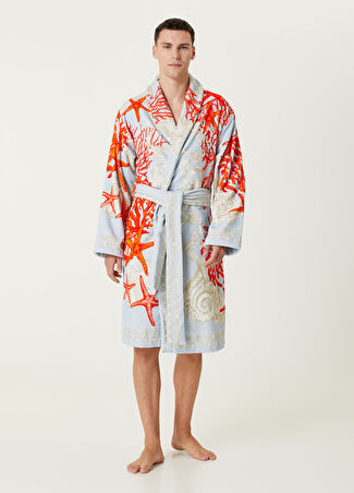 Versace Barocco Sea Mavi Bornoz Gri