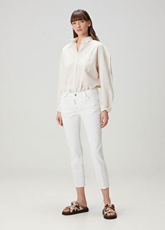 Dsquared2 Kadın Cool Girl Slim Fit Beyaz Jean Pantolon 42 It -1
