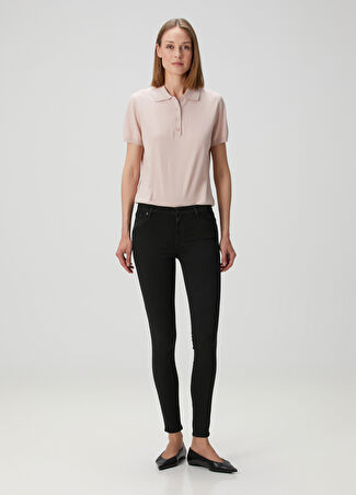 7 For All Mankind Kadın Slim Illusion Siyah Skinny Jean Pantolon 25 Us -1