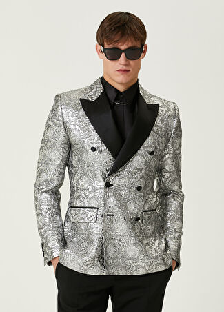 Dolce&gabbana Erkek Silver Desenli Ceket Gri 46 It