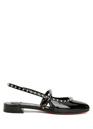 Christian Louboutin Kadın Sweet Janispikes Siyah Deri Babet 38 -1