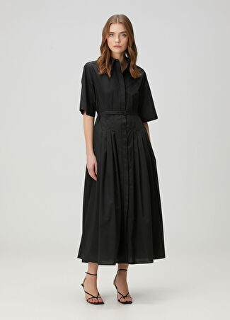 Beymen Collection Collection Kadın Siyah Midi Gömlek Elbise 36