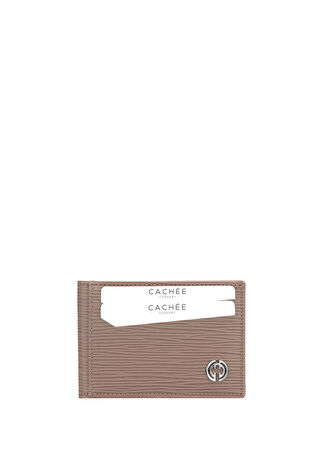 Cachee Concept Erkek Twin Vizon Deri Kredi Kartlık Bej