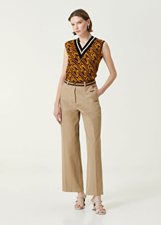Dries Van Noten Kadın Bej Kemerli Pantolon 36 It