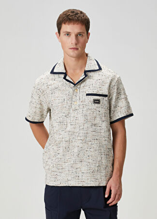 Drôle De Monsieur Erkek Kırık Beyaz Polo Yaka T-Shirt L